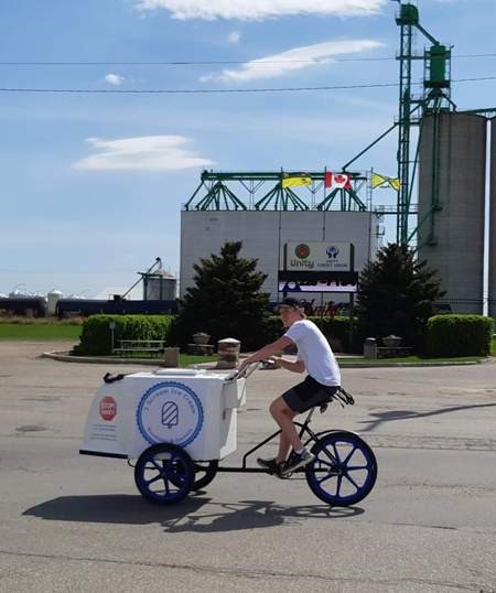 New Unity business, I Scream Ice Cream, a portable ice cream bike, is now a much-anticipated sight in town. Photo submitted