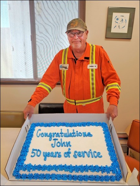 John Gottschalk, plant manager at Compass Minerals, Unity facility, celebrated a remarkable milestone serving the company for 50 years in June. Photo submitted