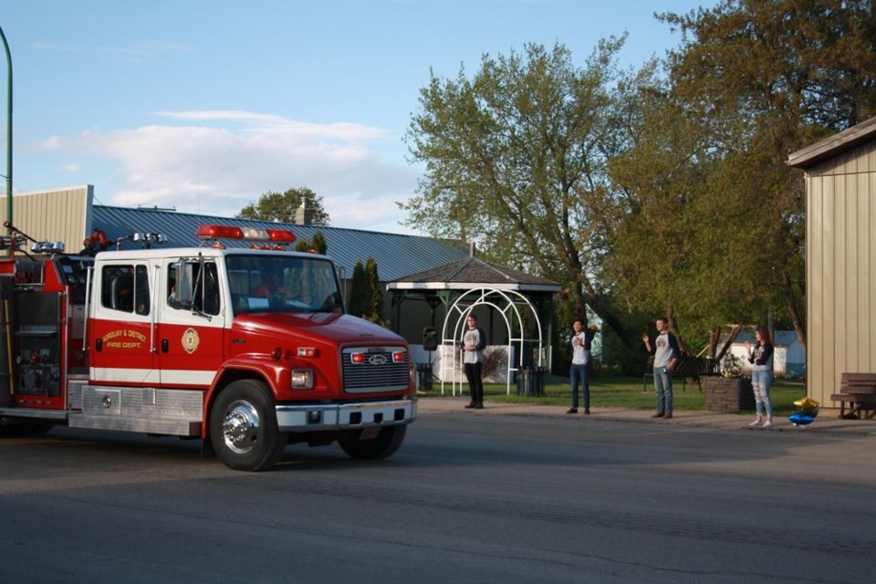 Norquay Grads Firetruck Salute