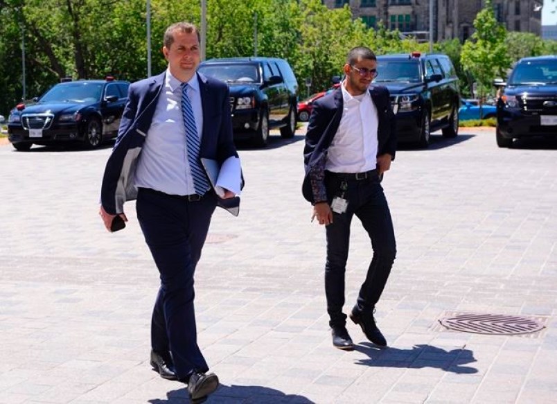 Conservative leader Andrew Scheer makes his way to the West Block on Parliament Hill amid the COVID-