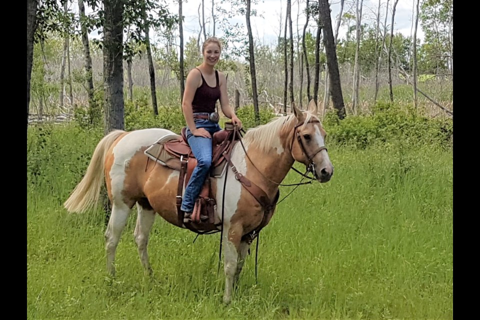 Emma Just on Rhea her paint mare. (Submitted Photo by Kristina Just)