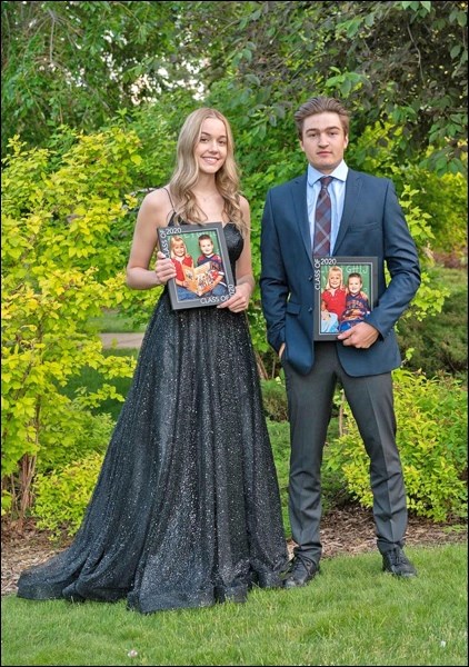 2020 Sherwood Park graduates Sydney Hanrahan and Landon Trembley, grandchildren of couples with ties