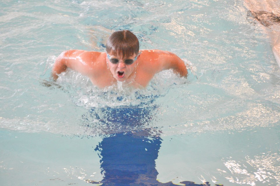 Jacob Pyra worked on his swimming technique at the RM of Estevan Aquatic Centre.