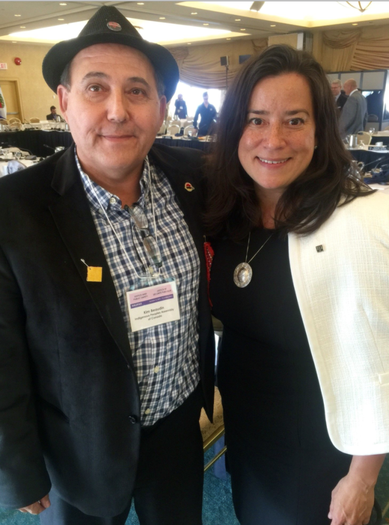 Congress of Aboriginal Peoples Vice-Chief Kim Beaudin with Vancouver Granville Independent MP Jody W