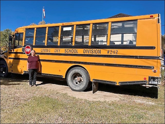 Bev Thomas, Mayfair bus driver, has been on the job for 33 years and is going strong. Photo submitte