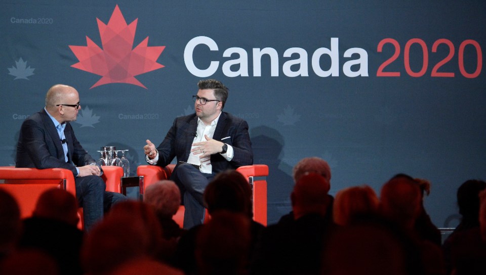 Alex Paterson, the executive director of Canada 2020, speaks with John Heilemann, host of The Circus
