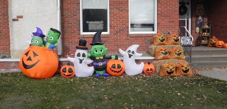 Halloween is on its way and Unity residents are brightening up neighbourhoods withHalloween displays, that includes these smiley characters. Photo by Sherri Solomko