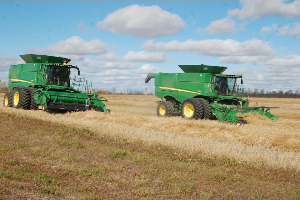 Pattison Ag of Preeceville supplied the combines and did the combining to harvest the canola crop. Funds raised from the crop will be allotted towards a bike and skate park in the community.