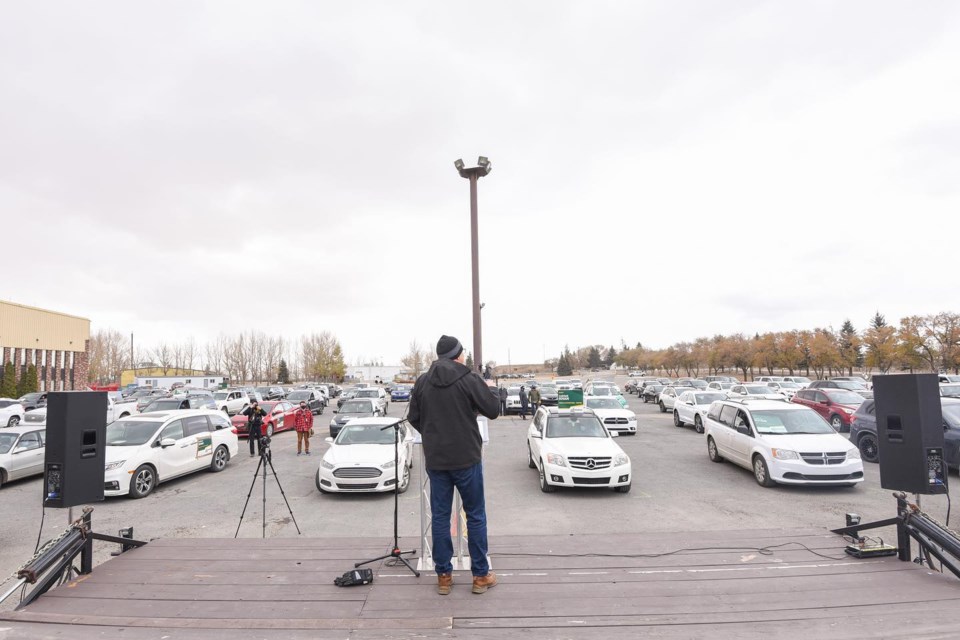 The Saskatchewan Party has held drive-in rallies. Photo courtesy Scott Moe Facebook Page