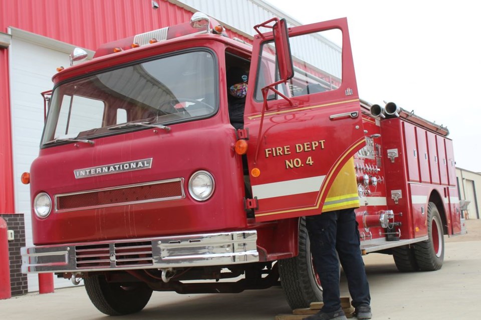 The 1972 International fire truck will be the first fire truck the Ocean Man First Nations will have as part of their volunteer fire fighting department.