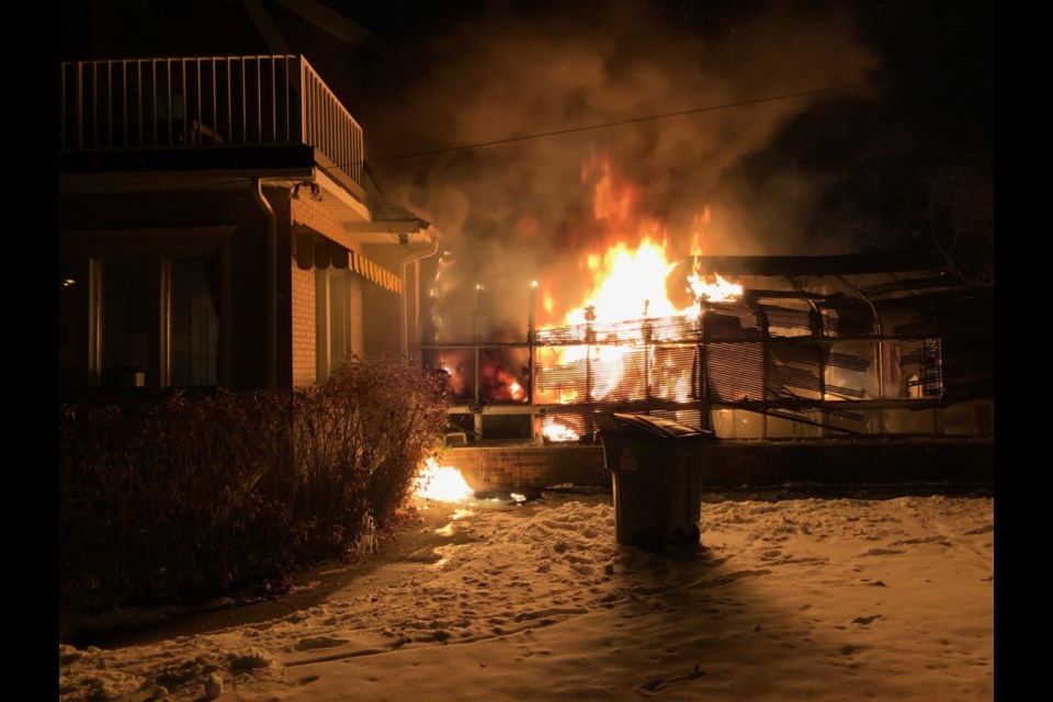 The fire consumed the attached greenhouse and was moving towards the house. Photo submitted