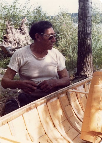 Isaiah Roberts built the canoe in the early 1970s. Photo provided by the Western Development Museum