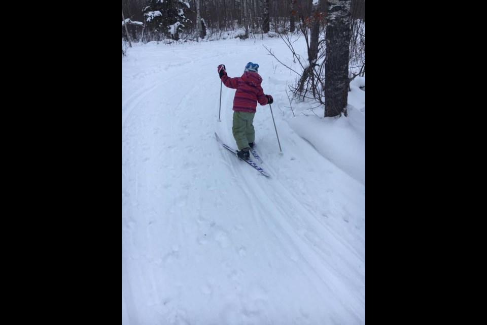 Charis Maier of Preeceville had a difficult time the first time she tried cross-country skiing.