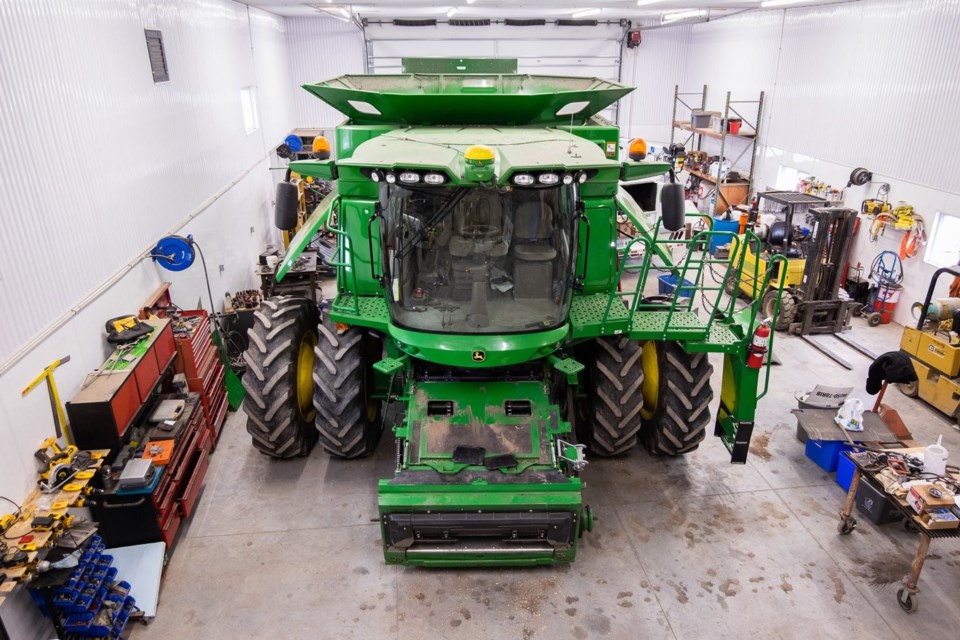 A S660 combine harvester with grain head removed. Dec. 2, 2020 photo. Jordan Snobelen/Metroland