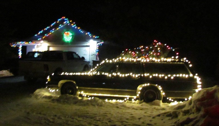 Twenty houses and yards in Borden were voted on by 183 residents to determine winners of a Christmas lighting competition. Earning first prize was Craig Larsen, who also had the back of his house decorated.