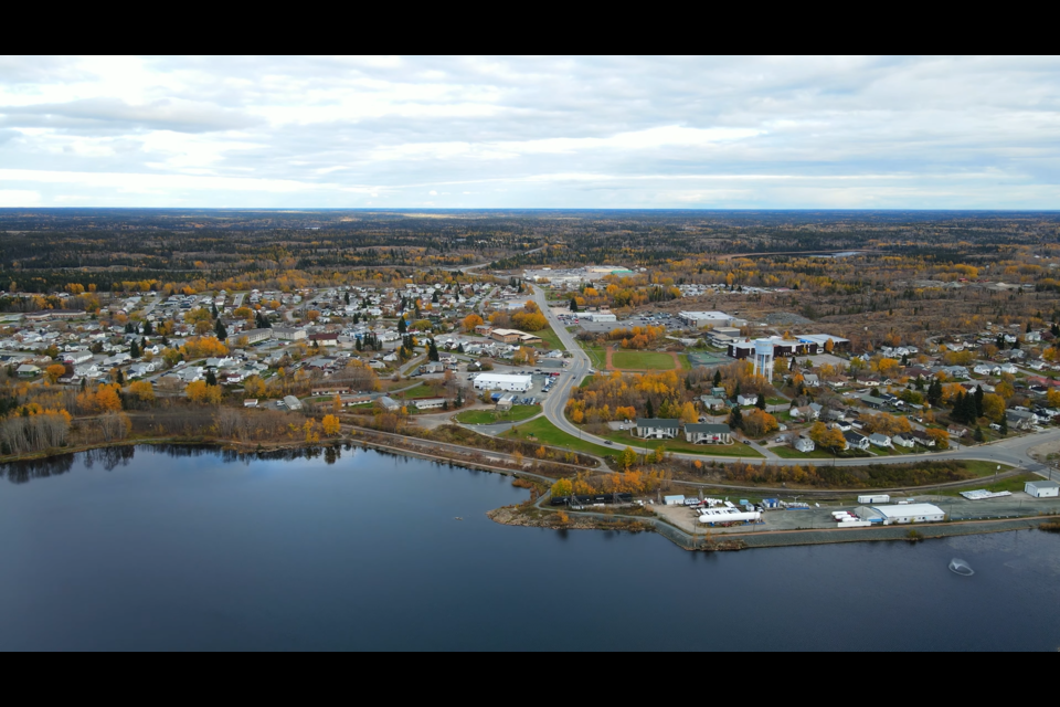 This aerial view of Flin Flon, taken from high above Ross Lake, is one of many new looks of northern Manitoba captured by Cranberry Portage drone pilot Richard Murnick. - PHOTO COURTESY RICHARD MURNICK/NORTH OF 54 CINEMATOGRAPHY