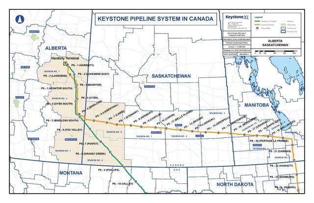 Keystone XL map