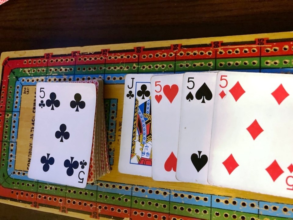 Del and Bernice Rossette of Battleford took a photo of Bernice’s 29-point cribbage hand. Photo submi