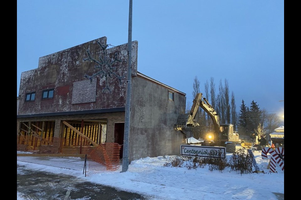 Rick Pristie of J & R Pristie Holdings had the responsibility to demolish or remove the old Paul's Drugstore in Preeceville.