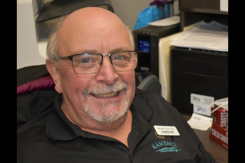 Chester Olson is all smiles while reminiscing about the many years of loyal support from customers and friends.