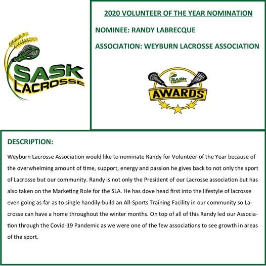 Weyburn lacrosse players, volunteers, coaches recognized during 2020 awards_9