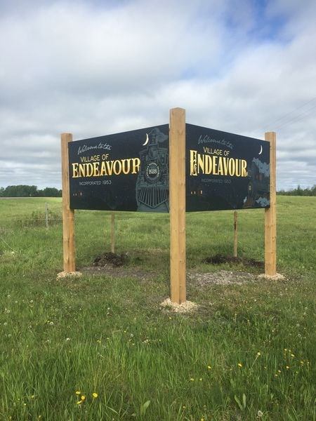 The Village of Endeavour installed a new sign at the junction of Highway No. 9 and the village access road as part of the new upgrades to the village. Mayor Brad Romanchuk is looking forward to great things for Endeavour in 2021.