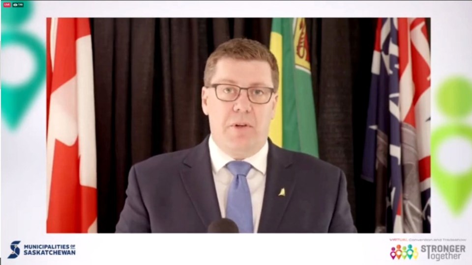 Premier Scott Moe told delegates of the Municipalities of Saskatchewan it’s been a tough year. Scree