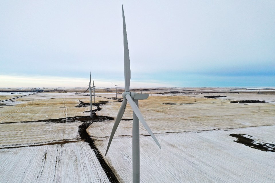 The Golden South Wind Energy Facility is currently under construction near Assiniboia. Wind turbines
