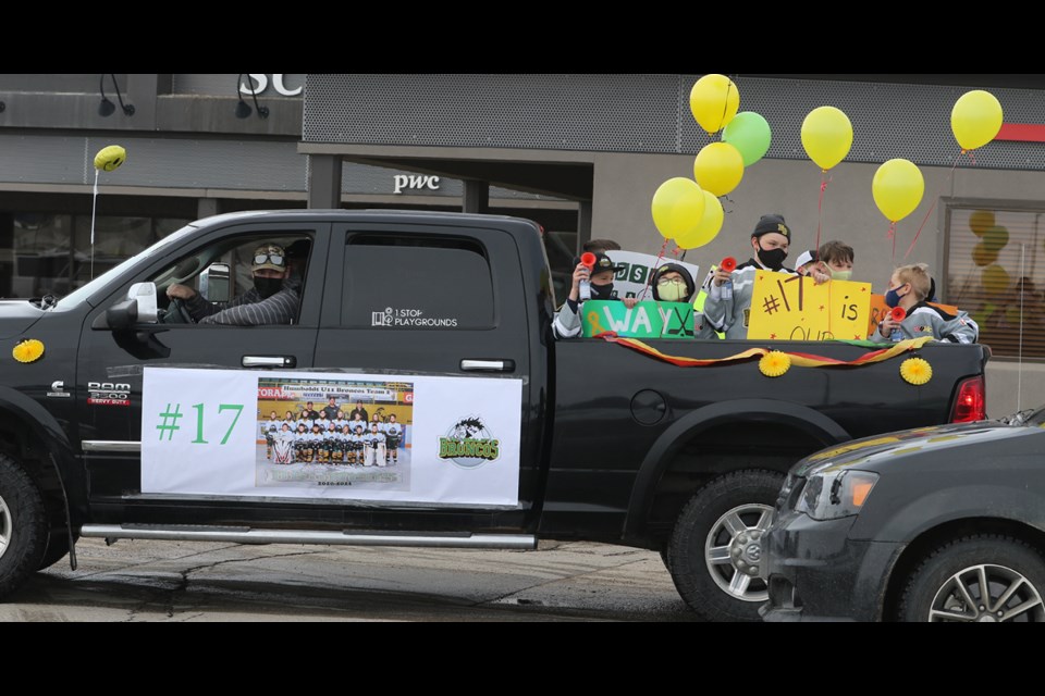 A parade was held to celebrate Hudson Mutimer’s last chemotherapy treatment. Photo by Devan C. Tasa