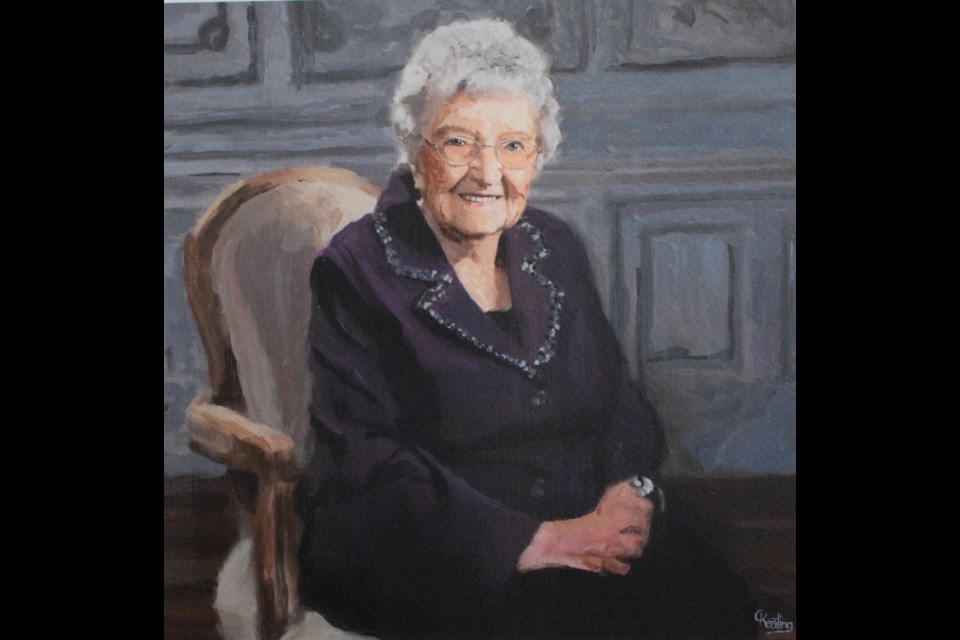 Blanche Keating's grandson made this portrait for her when she was turning 100 years old.