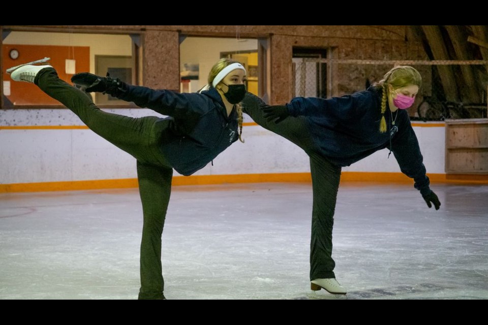 Coach Kate Erhardt instructed her student Willow Davis during a Togo Figure Skating Club lesson.