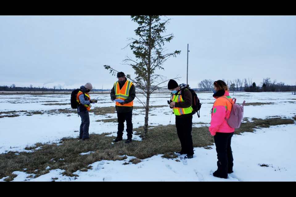 SESKSAR volunteers Monica Kovach, Dan Hardern, Leanne Strokov and Alex Critikos of Estevan's zone responded to a mock emergency in Woodlawn Regional Park. Photo submitted