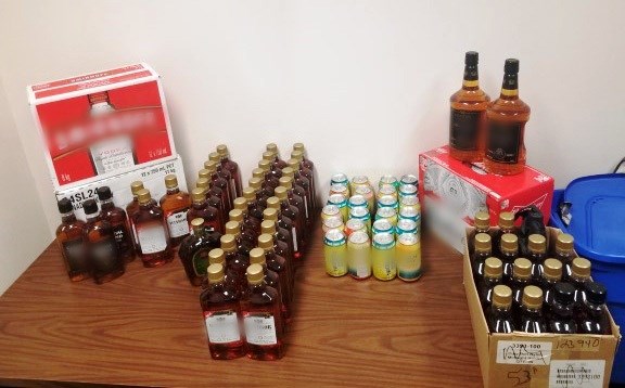 Black Lake RCMP recently seized 76 - 750 ml bottles of whiskey, two 1.75 liter bottles of whiskey, o