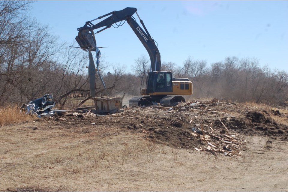 Hyena Enterprises of Sturgis was responsible for demolishing the old Sturgis Ski chalet that was previously the old Kopje School on April 29.