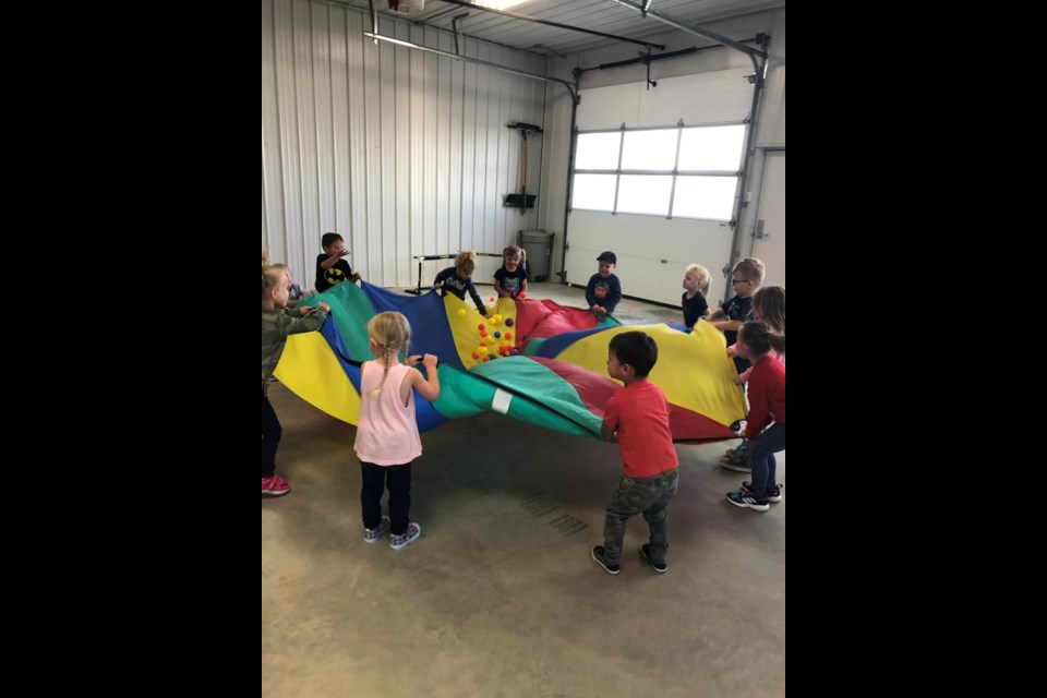 Physical activity is a big part of the programming at the Tots in Training preschool. Photo submitted