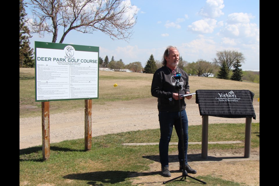 Yorkton Mayor Mitch Hippsley at the announcement Friday.
