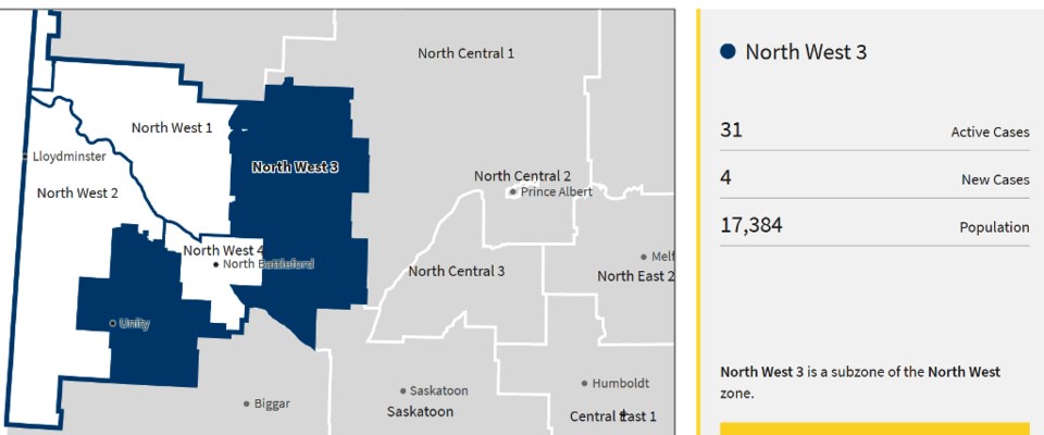 Active cases in subzone 3 of the North West zone.bmp