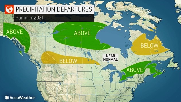 Above-normal temperatures and very little rainfall are expected in the northern Plains of the United