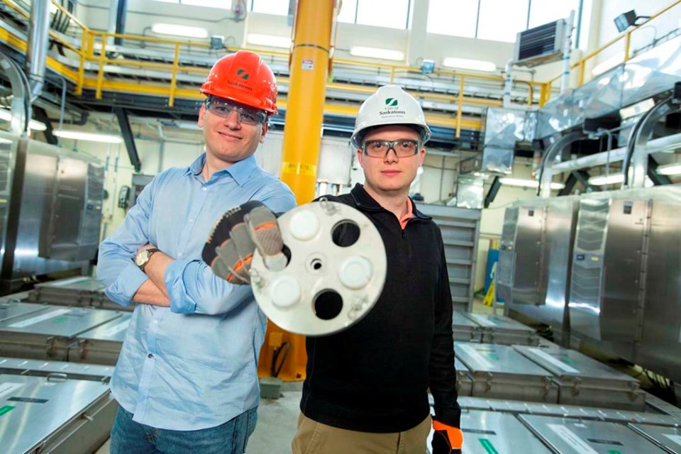 City of Saskatoon wastewater treatment plant manager Mike Sadowski (right), with USask toxicologist