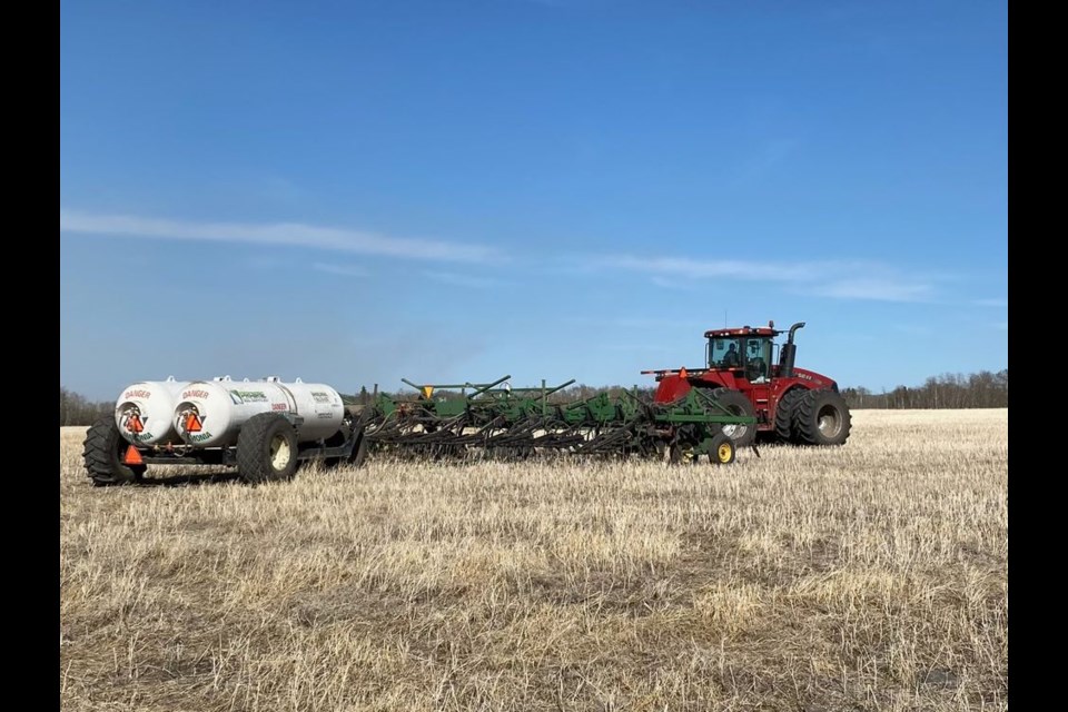 Cory Paul, who organized many of the donations, supplied his time and machine for the anhydrous application and was able to help plant this year’s fundraiser wheat crop that was seeded on May 18.