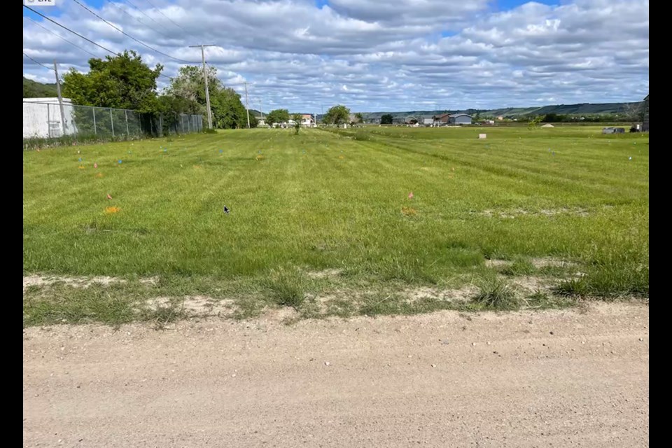 Radar penetration of the 44,000 square metre site at the former Marieval Residential School have recorded 751 hits of potential interest. Zoom screenshot