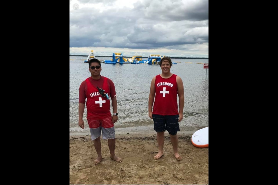 On location at Madge Lake in Duck Mountain Provincial Park, Site Manager Nick and Site Supervisor James, along with their team, are officially open and ready to welcome guests to try out the water play course.