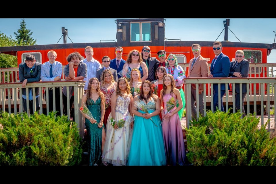 “Only those who dare to fail greatly can achieve greatly.” ~ Robert Kennedy. This quote was selected by the 2021 graduating class of the Kamsack Comprehensive Institute. The students celebrated their achievements of an extraordinary and challenging pandemic year by dressing in formal wear to parade through town and pose for photos at Kamsack’s Trackside Gardens on June 29. -Photo submitted by Dustin Wilson