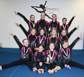 Weyburn Gymnastics Club Gym Cat Competitive Group attended several competitions throughout the year. Pictured in the back row from left: Blayke Walbaum, McKenzie Winter, Carley Evans, Olivia Bocian. Middle row from left: Taylor Wolter, Emily Williams, Hannah Niemegeers, Madison Renner. Front row, from left: Elise Colbow, Jacey Williams Kylie VanDeSype and Aurelie Bouchard.