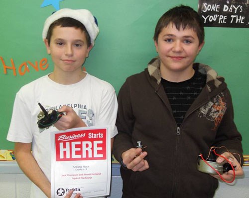 Jarrett Metheral and Jack Thompson of Yellow Grass School won second place in the Grade 6 to 9 category.