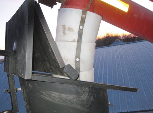 The grain bin lid when opened.