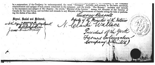 Copy of the signatures and Company seal of the first Agreement dated May 25, 1882.