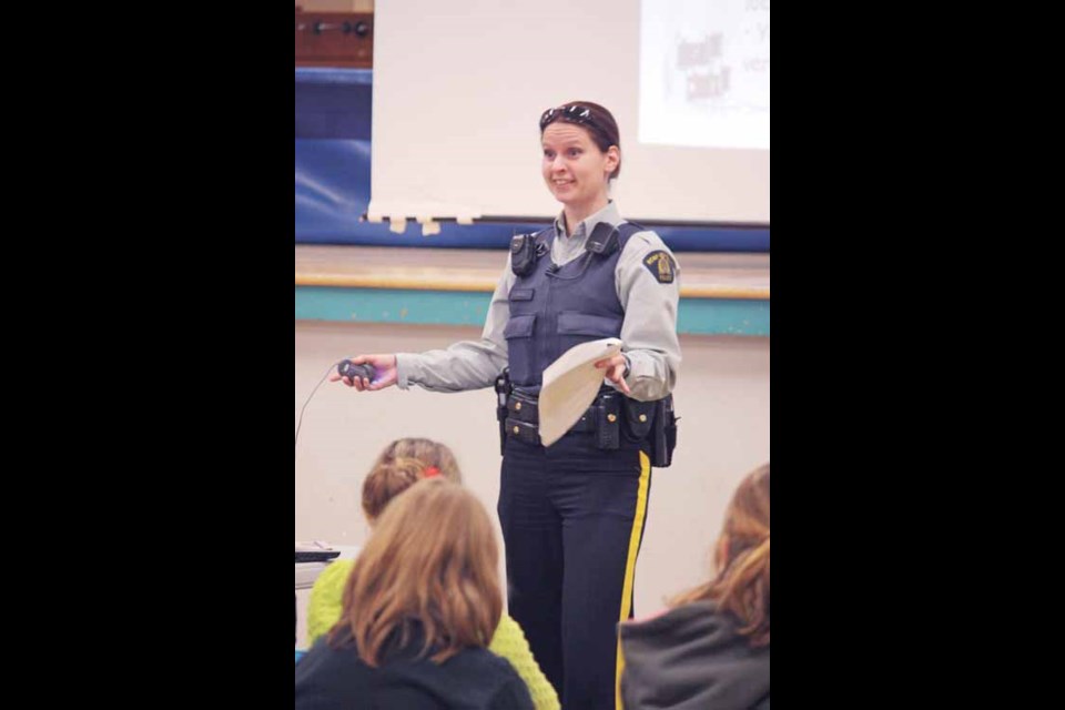 Cst. Erin Dunphy during her presentation on internet safety.