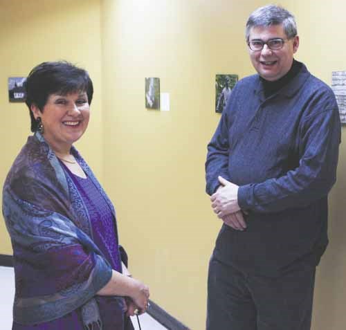 Keith and Debbie Hayward were all smiles as they enjoyed the artists' reception Sunday at Godfrey Dean.