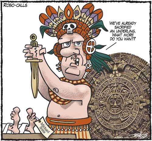 Mayan Stephen Harper has already made robocall sacrifice.